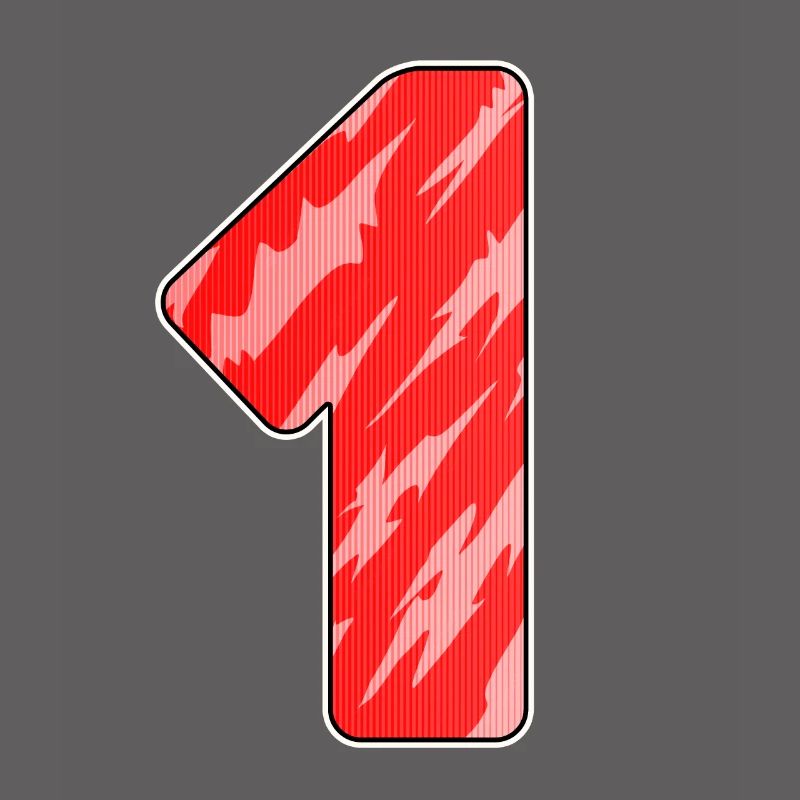 Number 1 Red Pattern - First