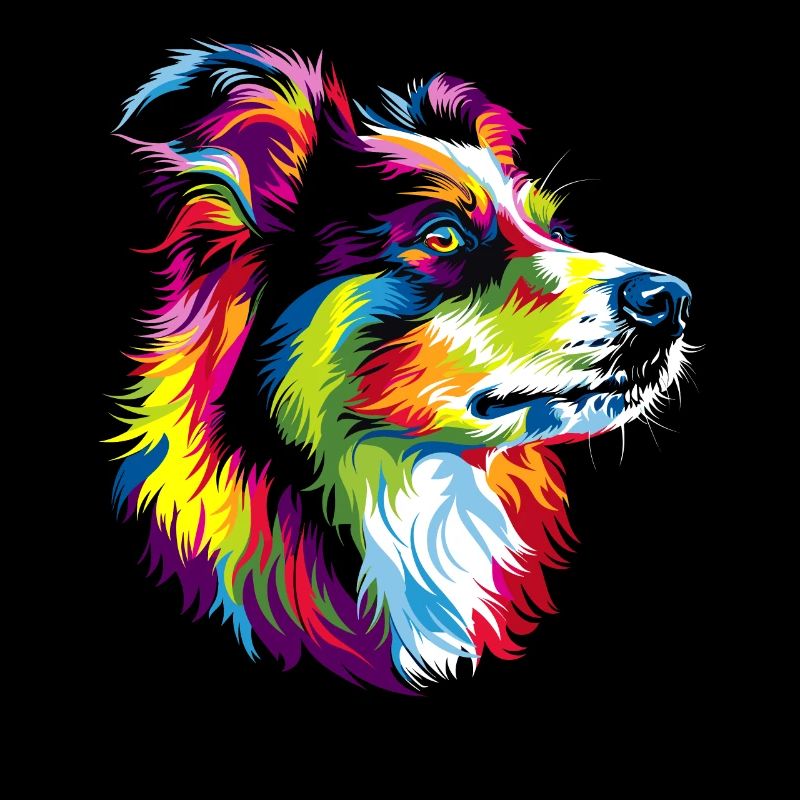 Australian Shepherd Bright Colors Pop Art Aussie