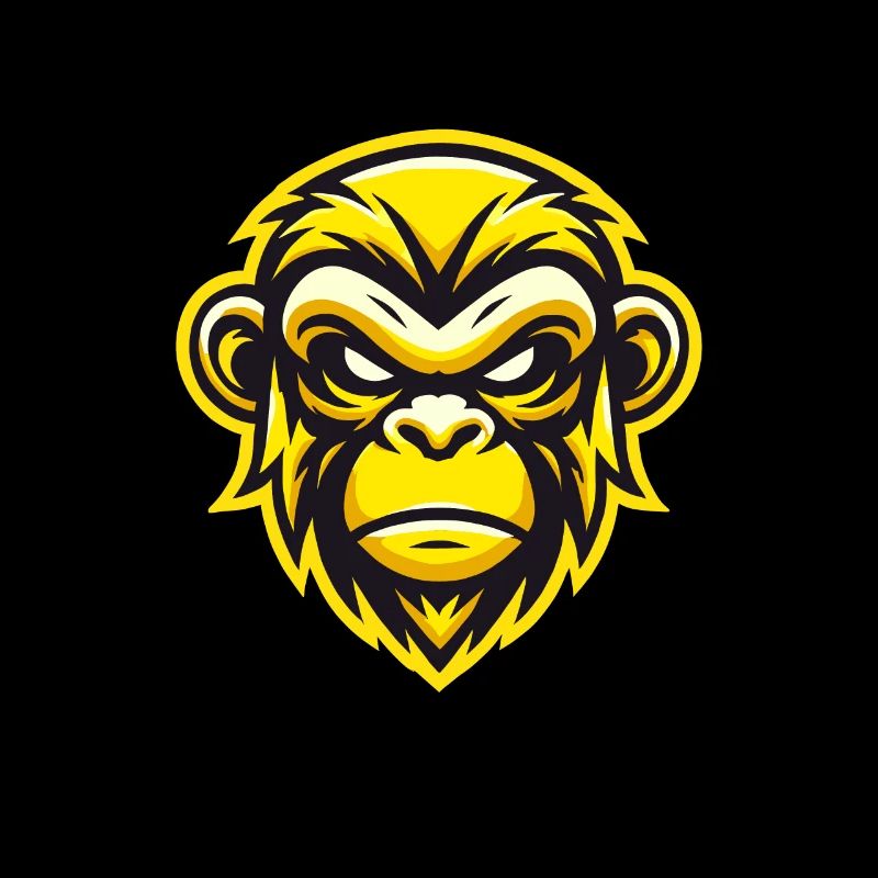 Conception de visage de singe féroce jaune
