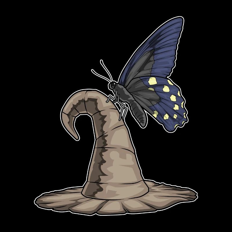 Chapeau de sorcière papillon