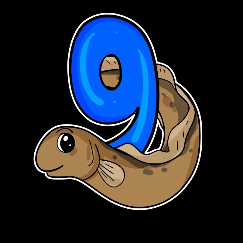 9th Birthday Motif Eel - 9 Years
