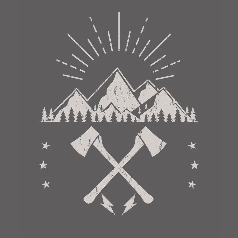 Rugged Mountain Sunrise Axe Emblem