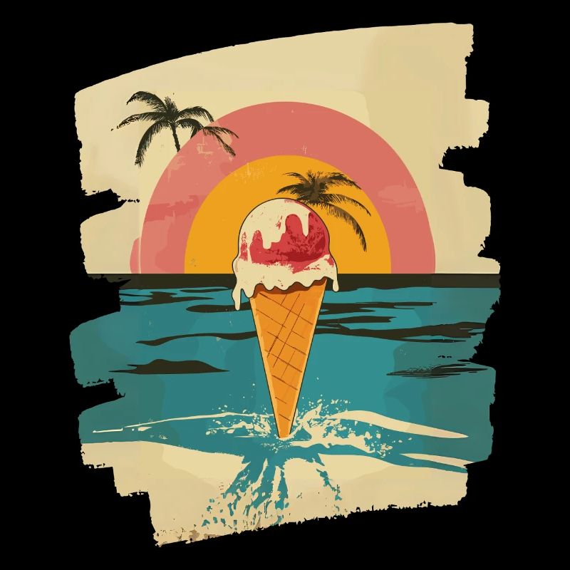 Eis und Eiscreme Kugel Sommer Sonnenuntergang