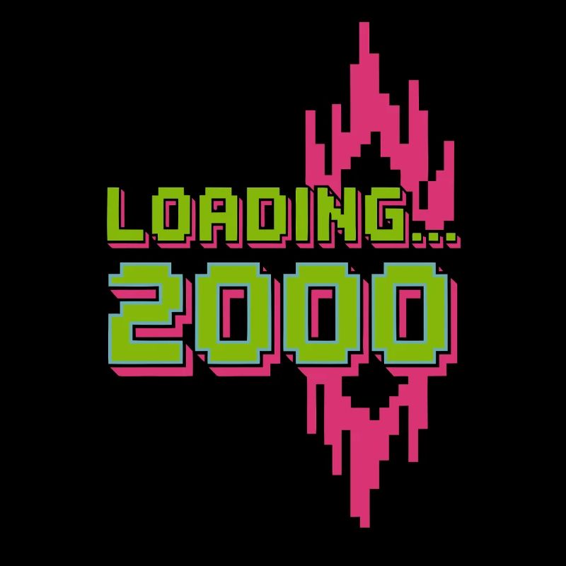 Retro Pixel Loading 2000 Design