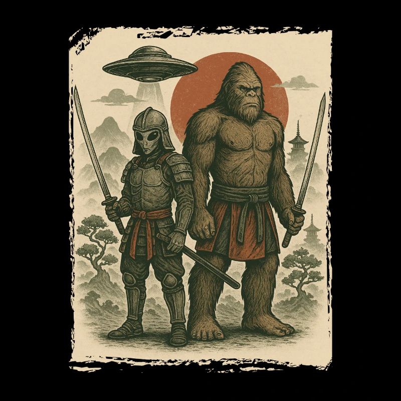 Samurai Bigfoot Alien Japanese Warrior, Ninja