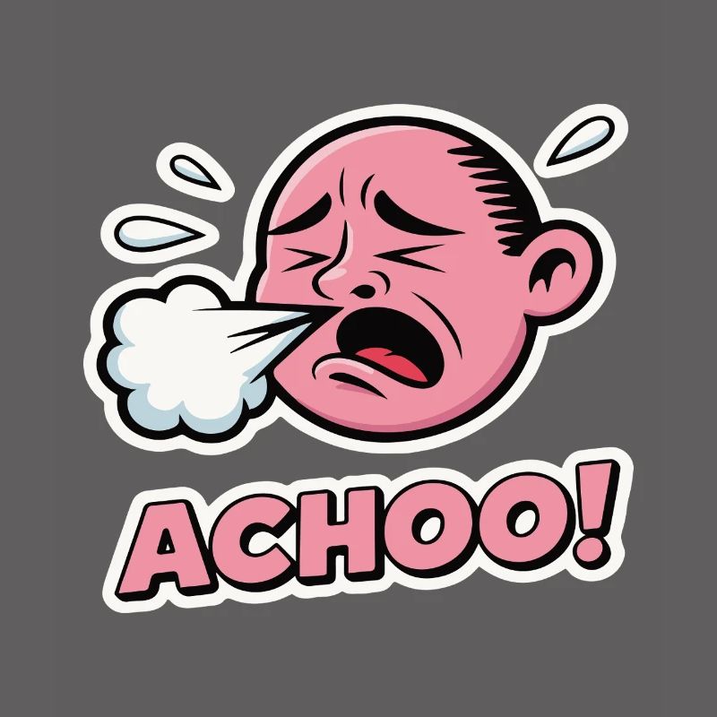 Vintage Comic Sneeze Expression Design