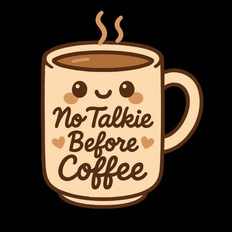 Pas de talkie avant le café Design confortable mignon