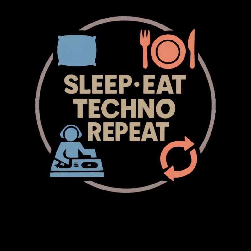 Techno Humor – Sleep · Eat · Techno · Repeat