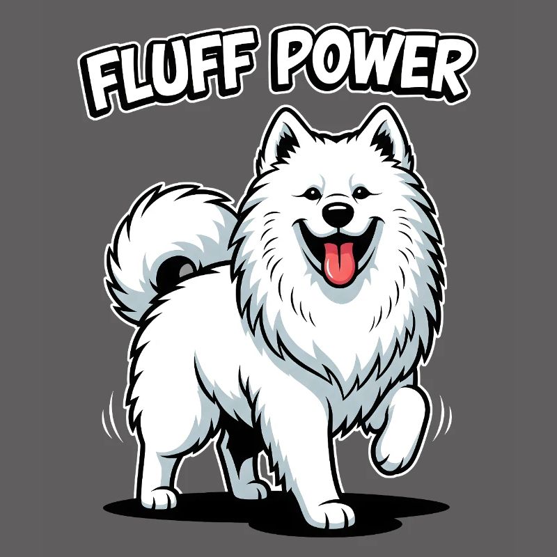 Samoyed Fluff Power Smile Fluffy Dog