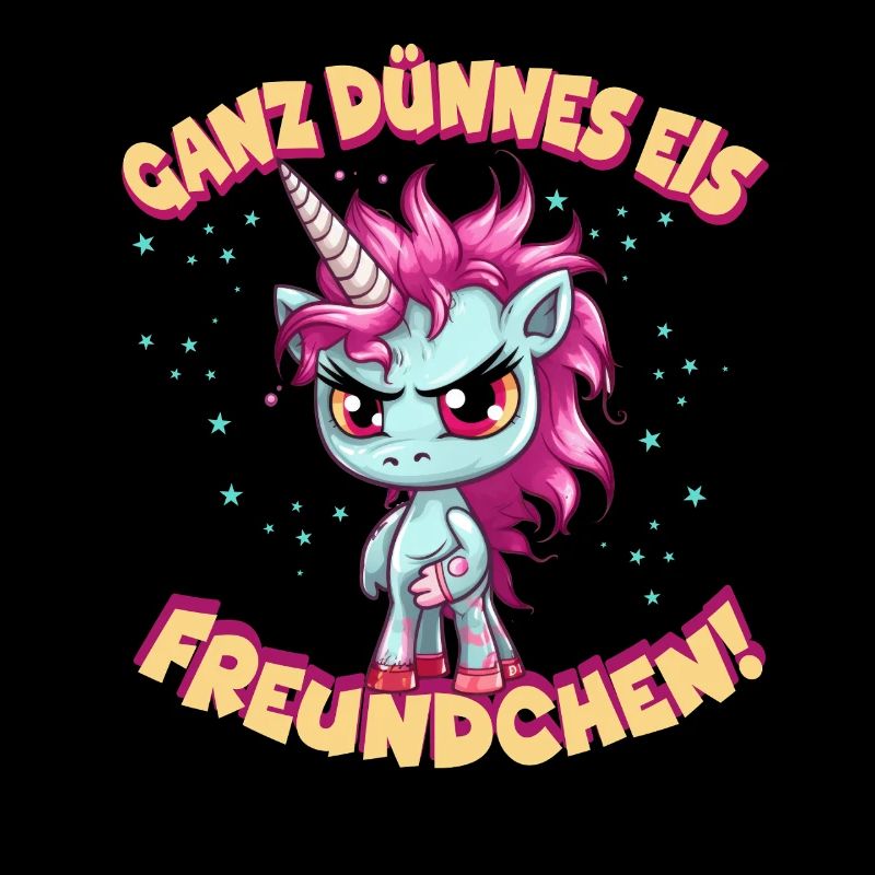 Wütendes Einhorn mit pinker Mähne