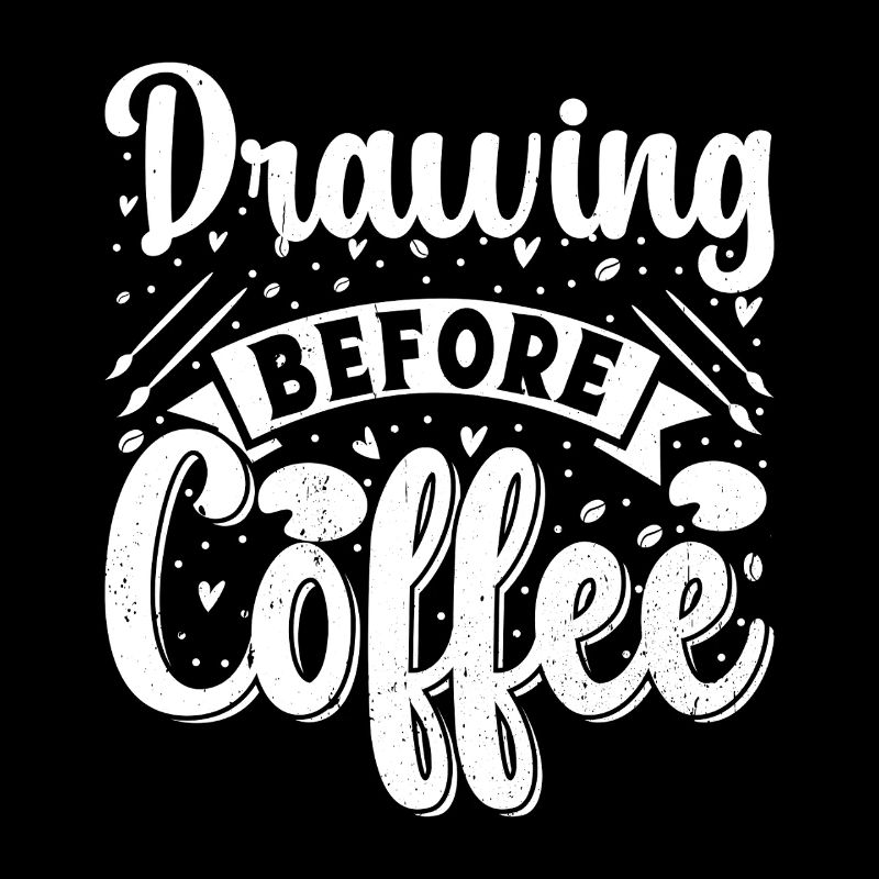 Funny Art Painter Drawing Before Coffee Artist