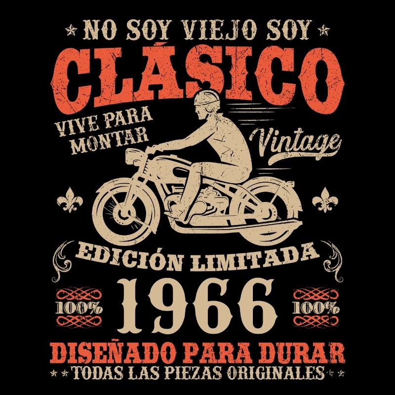Classic 60 Year Old 1966 Vintage Motorcycle Gift