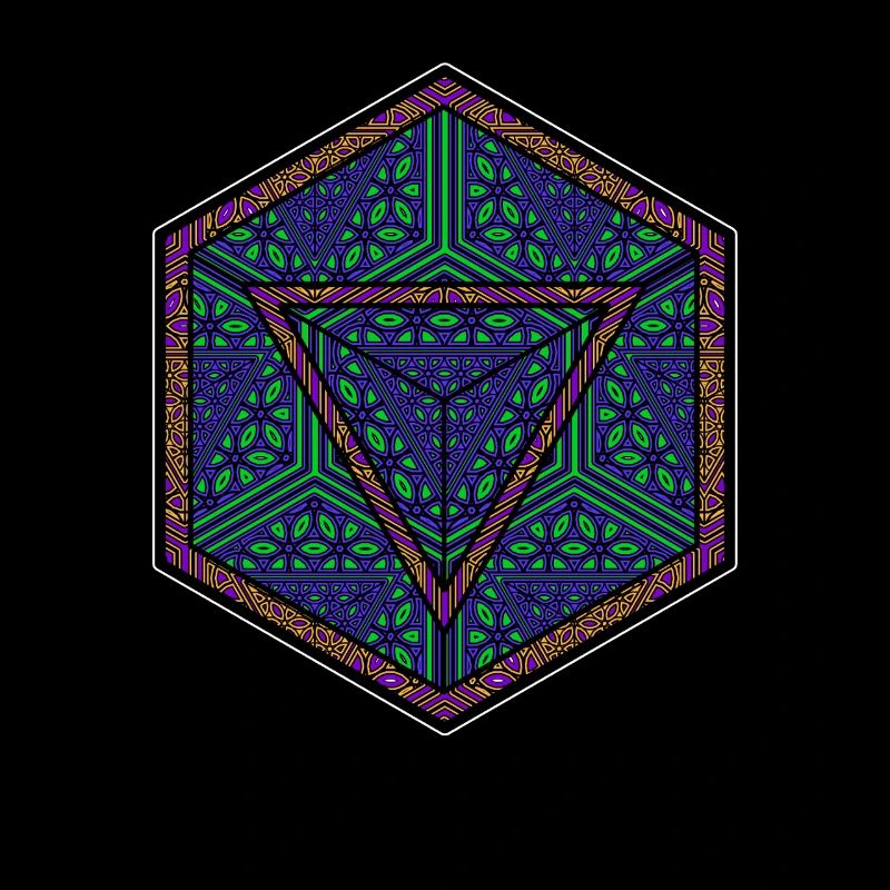 Mandala Kaléidoscope Motif Triangle Psychédélique