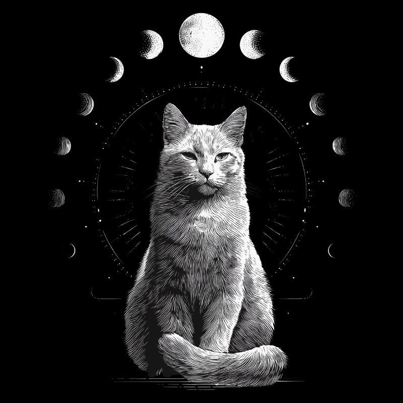 Phase de lune chat Lune Cat Lover Design