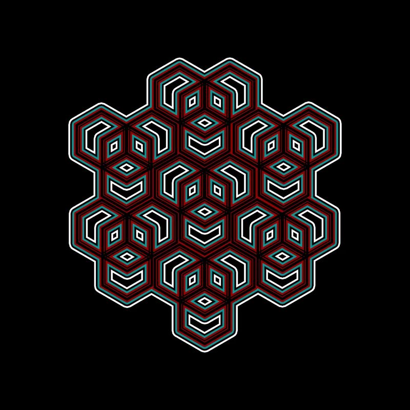 Festival Party Celebrate Geometric Cube Pattern