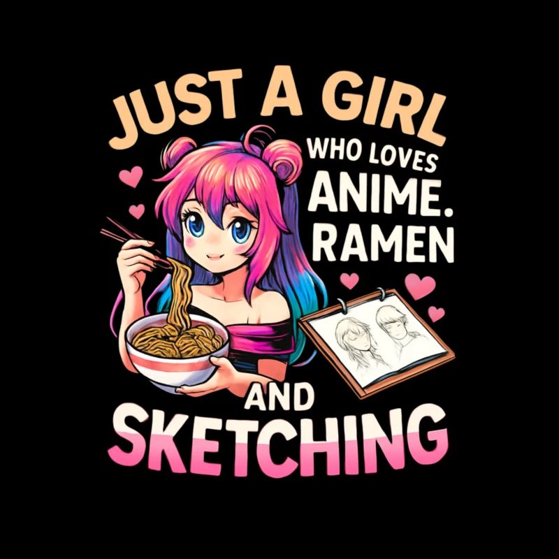 Anime Ramen Skizzieren Mädchen