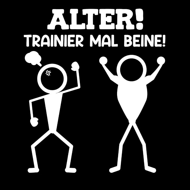 Strichmännchen ALTER TRAINIER MAL BEINE Lustiges