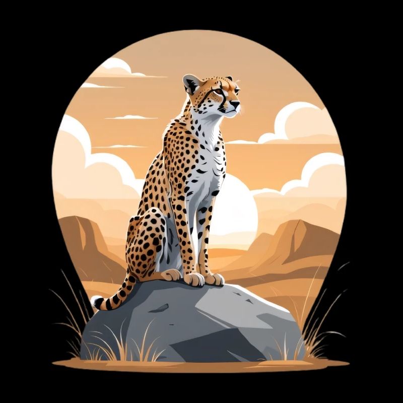 Guépard au coucher de soleil du désert