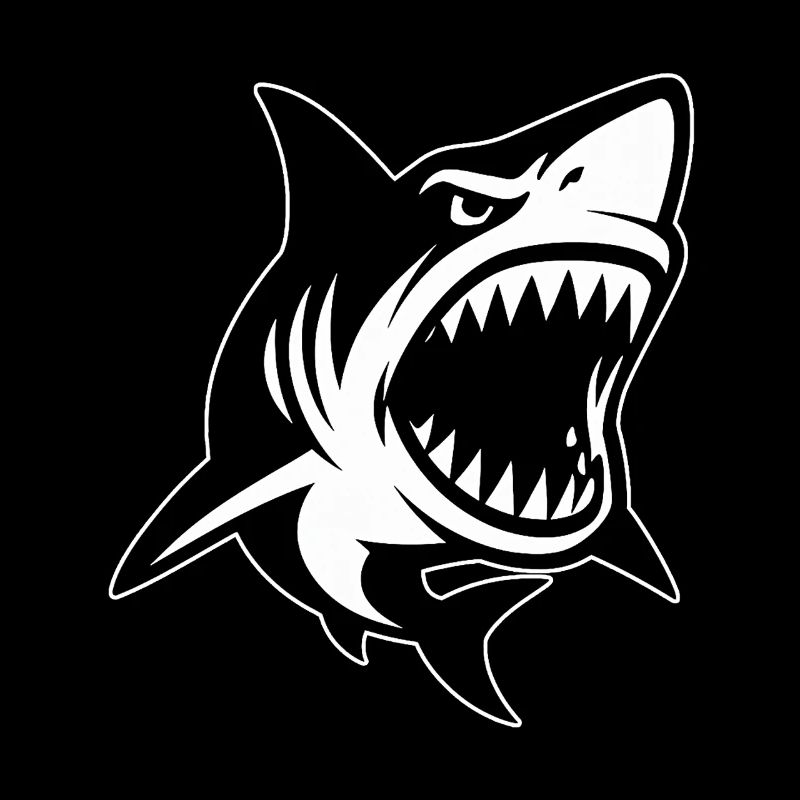 Requin à la bouche ouverte montrant les dents