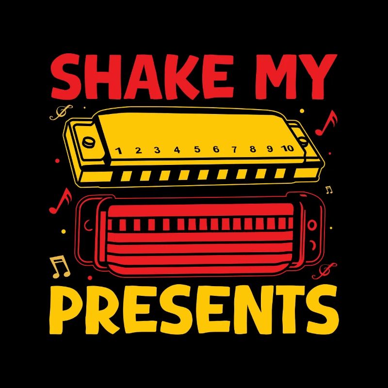 Funny Harmonica Player Shake My Presents Harmonica