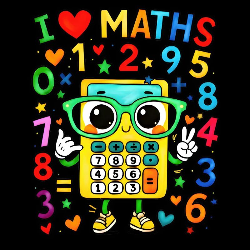 number day Cute Math Calculator with Glasses