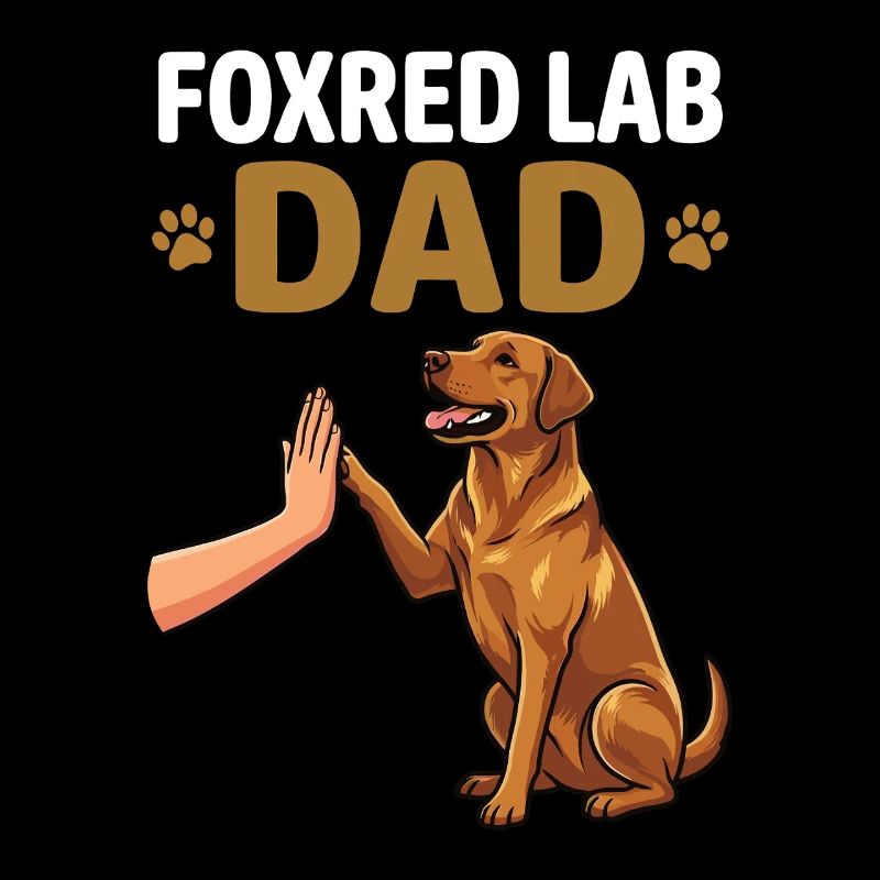 Fox Red Lab Dad – High Five Hundevater Design