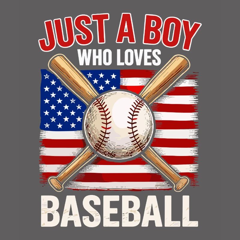 Garçon adore le baseball et le drapeau