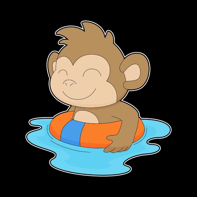 Été de la nage dans le ring de nage des singes
