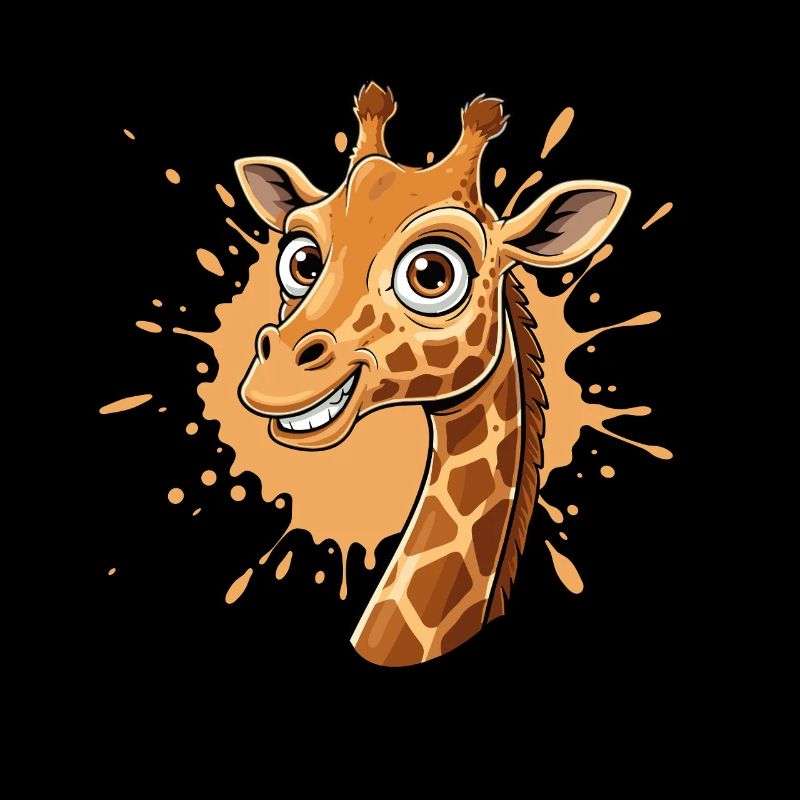 Giraffes Splash Cartoon
