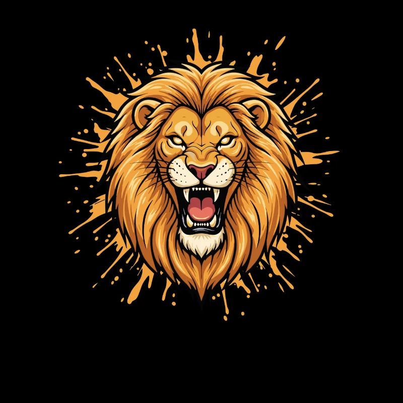 Lion's head in explosion design