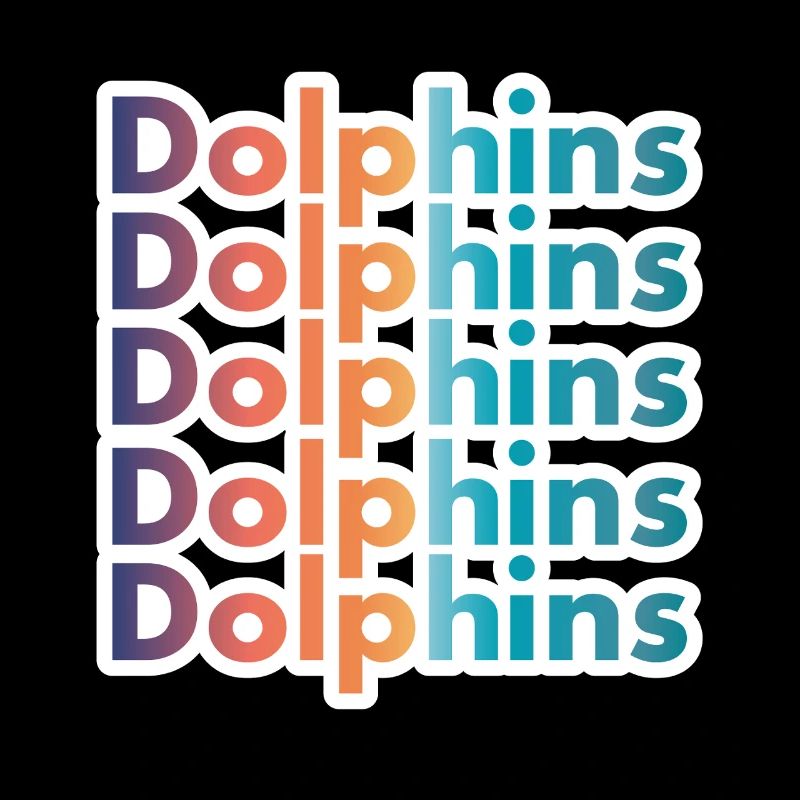 Texte rétro Dolphins Graphic Ocean Lover