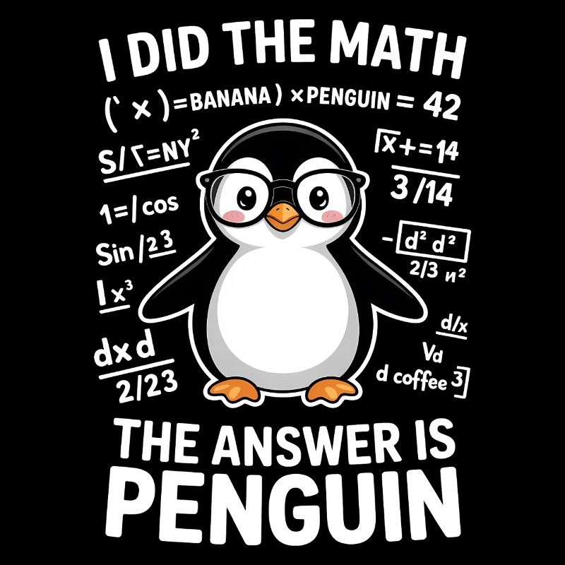 Math Sayings Penguin Funny Math Gift