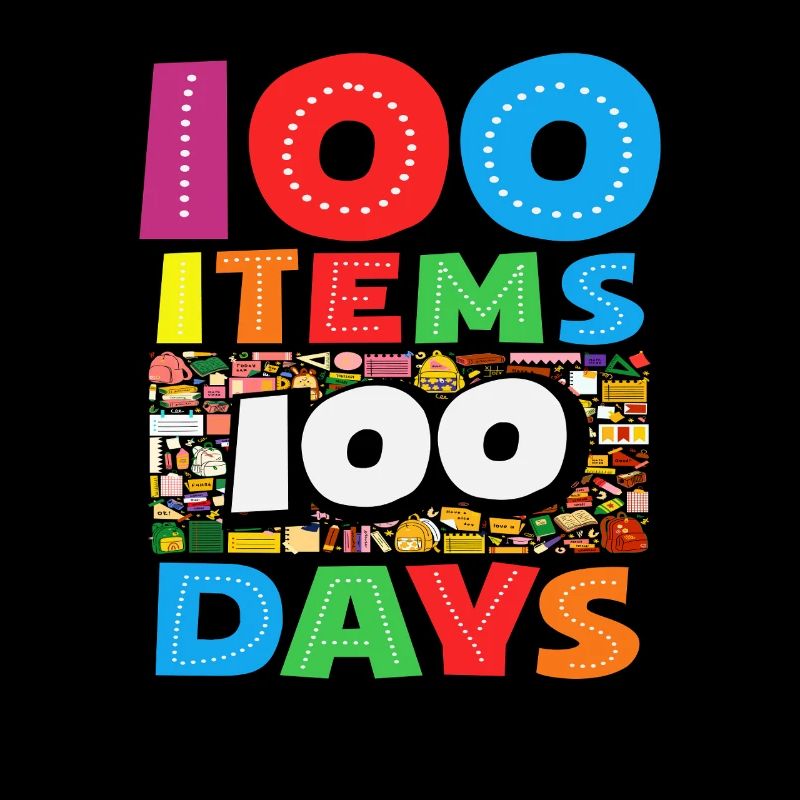 100 Schulsachen 100 Tage Schule Design