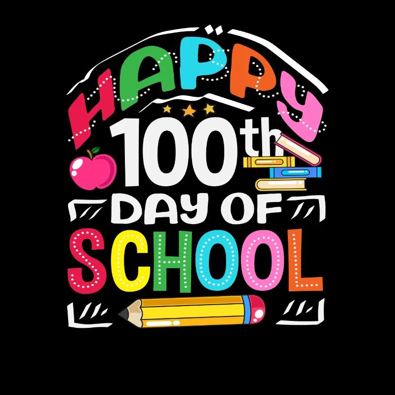 Fröhliche 100 Tage Schule Buntes Design