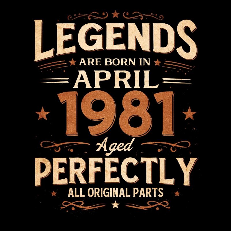 45th Birthday Gift Husband April 1981 Legendary