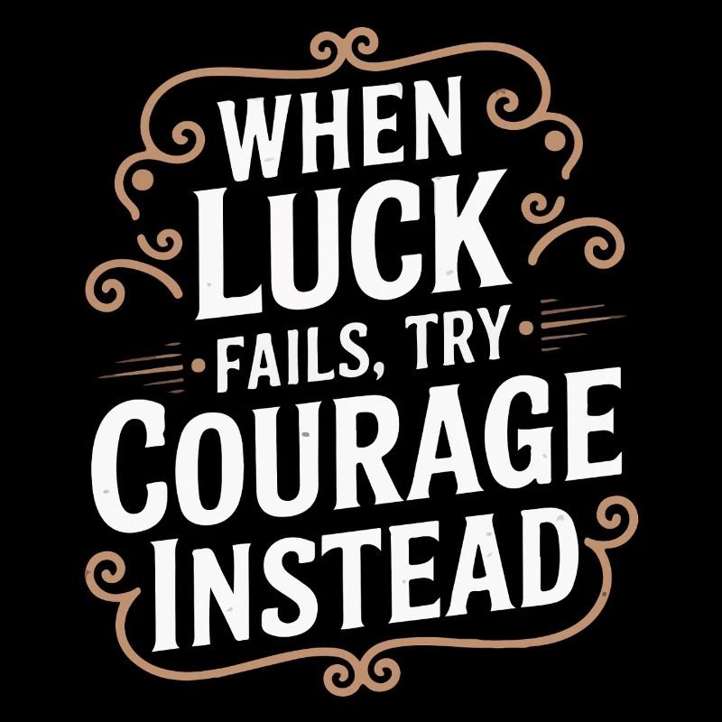 Citation du courage plutôt que de la chance Citation Typographie Tee