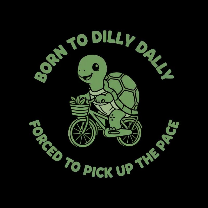 Turtle on Bicycle Decelerated Style