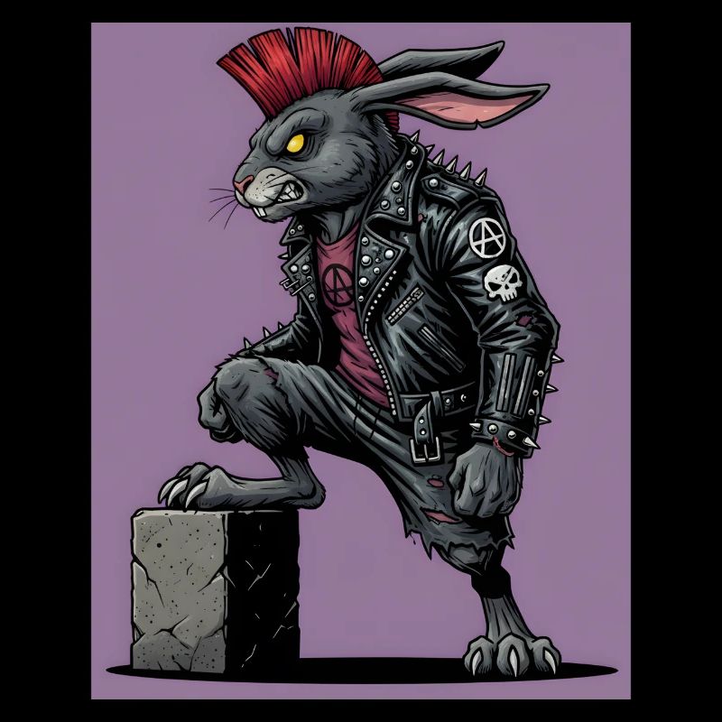 Heavy Metal Easter Bunny Rocker Easter Hardcore Bunny