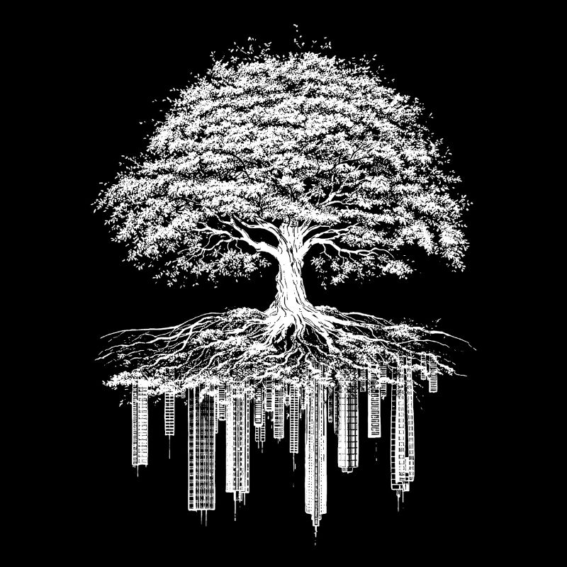 Tree Crumbling City-Camping Nature Lover