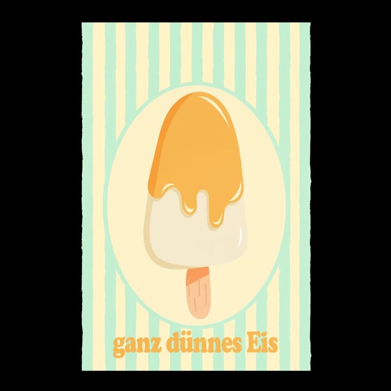 Ganz dünnes Eis Retro Sommer Eis Design