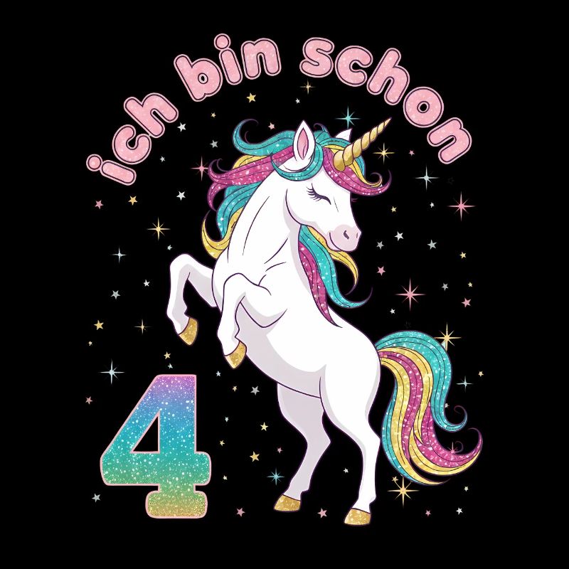 4. Geburtstag Einhorn Mädchen Ich bin schon 4