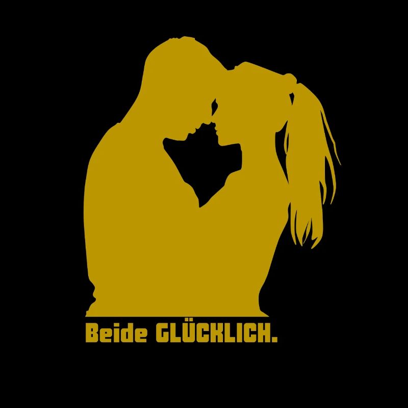 Beide Glücklich Kuss Silhouette