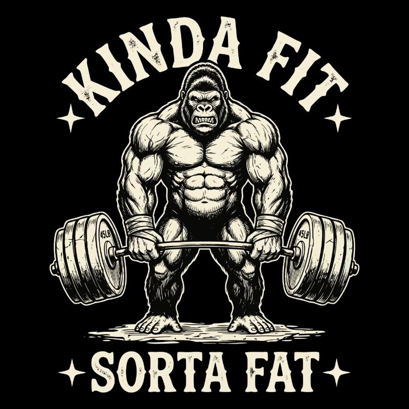 Kinda Fit Sorta Fat Monkey Weightlifting