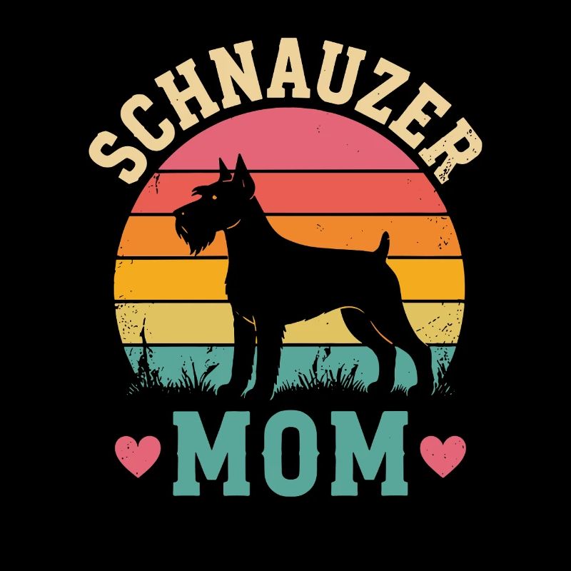 Schnauzer Mom Retro Sunset