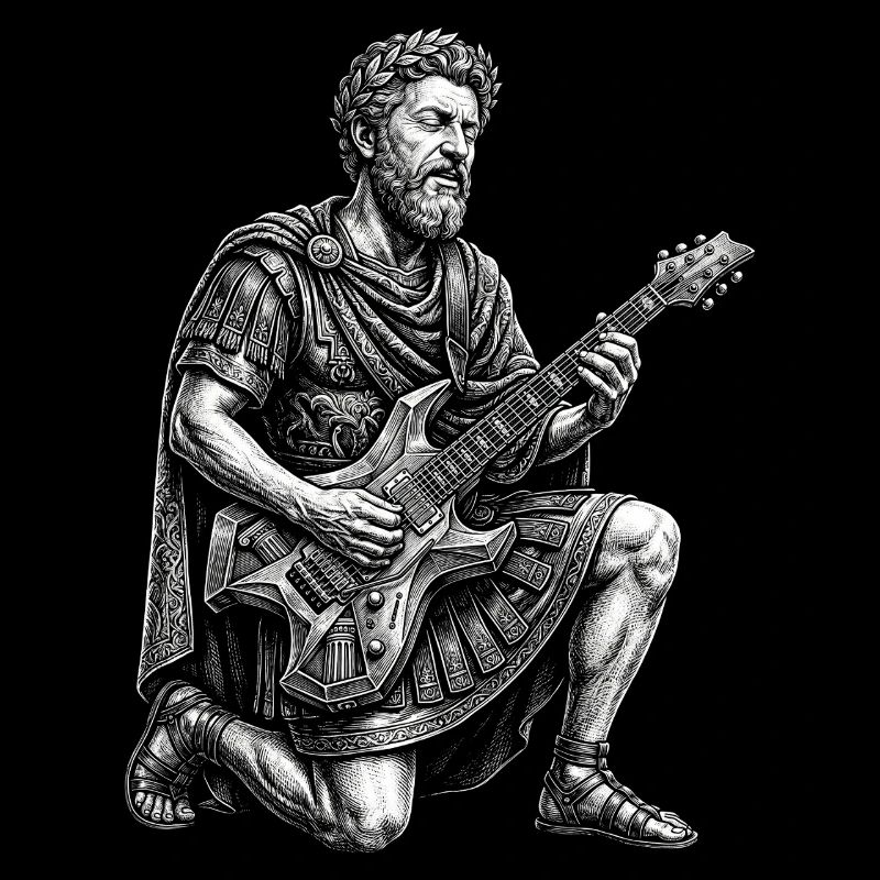 Marcus Aurelius spielt Gitarre