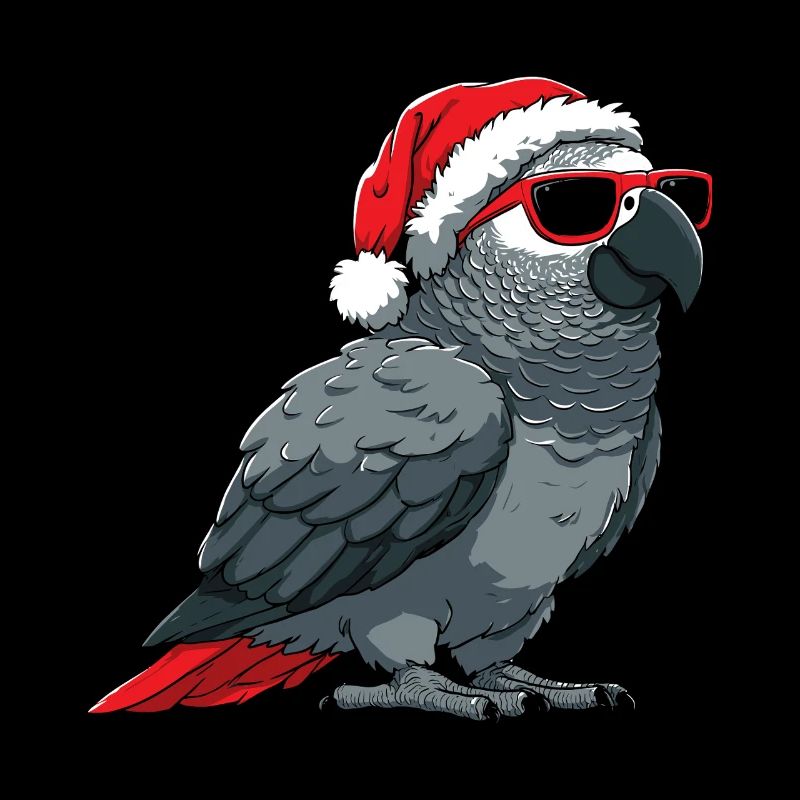 Perroquet gris d’Afrique oiseau de Noël
