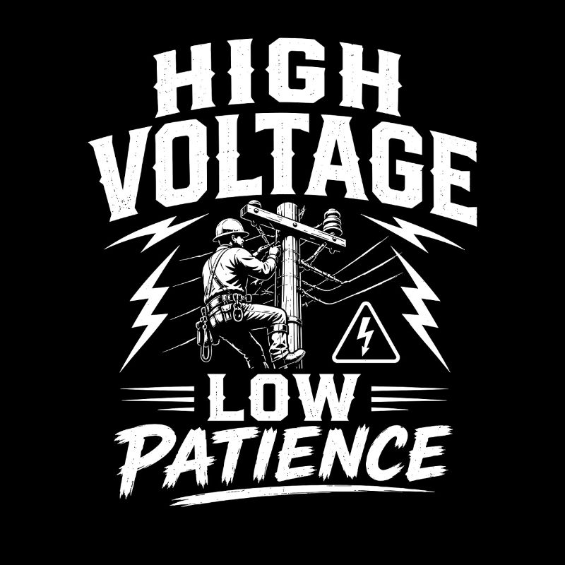 Lineman Papa Strom Leitung Arbeit Motiv