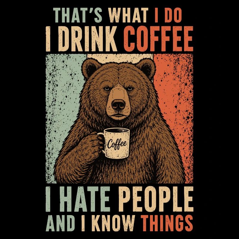 Coffee Bear I Hate People Shirt