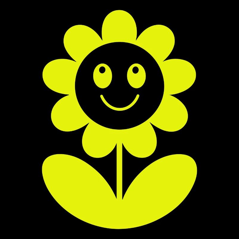 Lächelnde Sonnenblume Neon-Gelb