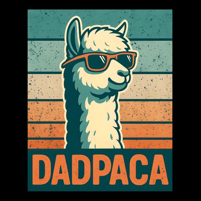 Retro Dadpaca Llama